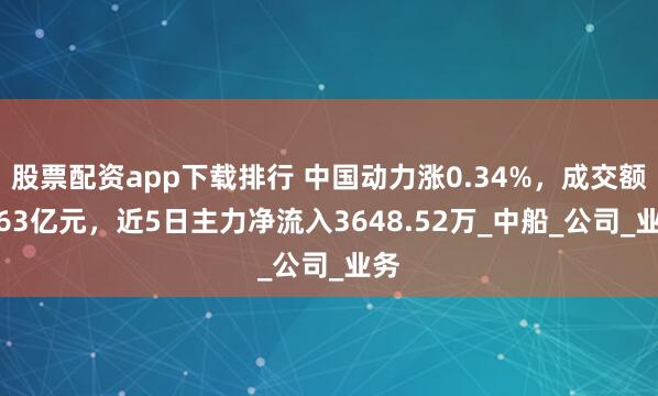 股票配资app下载排行 中国动力涨0.34%,成交额7.63亿元,近5日主力净流入3648.52万_中船_公司_业务